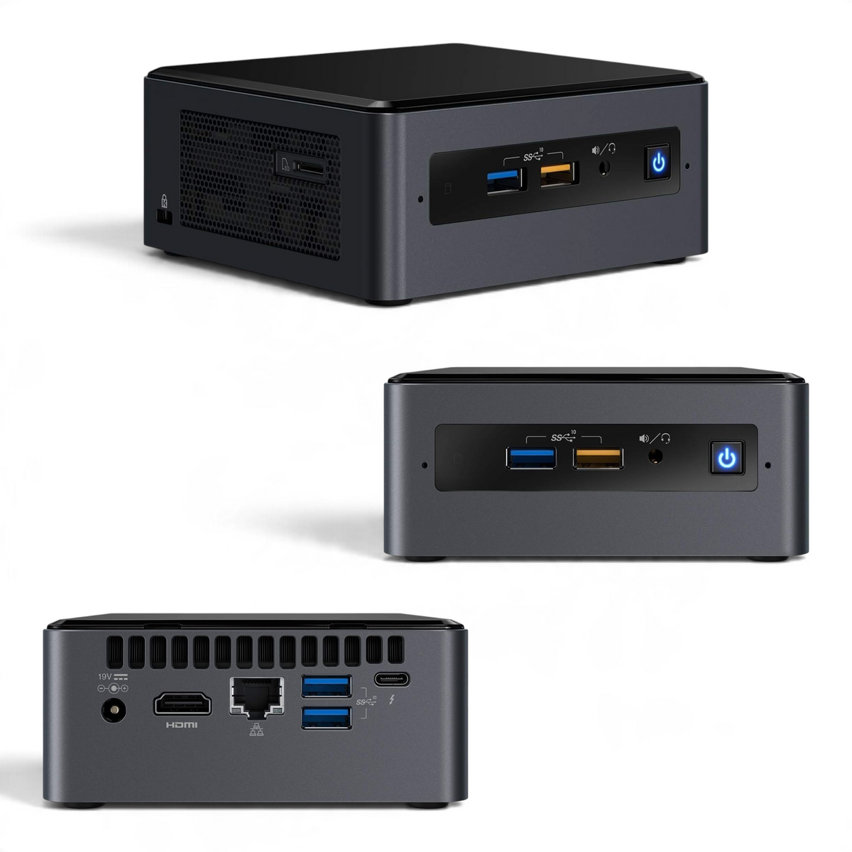 Mini PC for DMA second machine - front, side and rear ports view